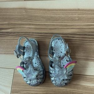 Mini Melissa glittery jelly sandals size: toddler 5